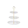 Soporte para Pasteles de Tres Niveles Lujo Ligero Mesa de Postres Mesa de Café para Sala de Estar Soporte para Snacks Plato de Frutas Plato de Dulces y Pasteles para Bodas Plato de Frutas Secas