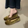 Bailarinas de terciopelo con lazo para mujer, colección otoño 2026, estampado de leopardo, punta fina, perfectas con vestidos, suela suave, estilo slip-on