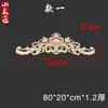 Aplicación de Madera Maciza Estilo Europeo Talla en Madera Pieza de Flor, Talla en Madera Mueble Puerta de Gabinete Tira Larga, Dintel de Puerta en Relieve Pieza de Flor Larga