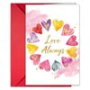 Juego de Sobres para Tarjetas de Felicitación de Amor del Día de San Valentín con Decoración de Patrón de Corazón Rosa, Tarjeta de Regalo de Bendición Romántica para Fiestas, Pedido Mínimo de 10 Juegos