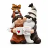Figura de resina de pareja de gnomos de café sosteniendo tazas de café, decoración del hogar estilo campestre americano, regalo