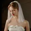 Diadema de Moño Novia Certificado de Boda Fotografía de Viaje Moño Blanco Clavado a Máquina Perlas Densas Tul Suave Pasador Lindo