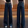 Jeans de Pierna Ancha a la Moda Reductores de Edad para Mujer Verano 2025 Nuevos Casuales Sueltos Versátiles Pantalones Rectos de Largo Completo Tendencia