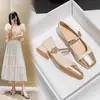 Zapatos Mary Jane de tacón medio estilo francés para mujer, nueva colección otoño 2026, zapatos para mujer que aumentan la altura, zapatos bajos de cuero poco profundos inspirados en Chanel