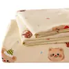Grado A Ins Cartoon Oso Pequeño Amigable con la Piel Lavable Algodón Sábana para Cama Habitación Individual Hogar Dormitorio Ropa de Cama Sábana Doble