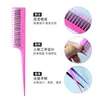 Peine de Tres Filas con Cola Puntiaguda, Dientes Largos y Cortos, Peine para Cabello de Noche, Peine Plano con Separador, Peine Plano de Tres Capas, Peine para Mechas