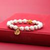 Pulsera de Porcelana Gris Yongxiang de Pekín con Pulsera Luna Blanca Flor de Cerezo Morado Regalo de Cumpleaños Yonghe para Hombres y Mujeres Adornos para Manos