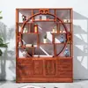 Prateleira de Exibição em Madeira Maciça em Novo Estilo Chinês, Armário Multifuncional para Exibição e Armazenamento de Chá, Armário de Vinho, Peça Decorativa, Estante Divisória para Sala de Estar