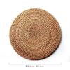 Conjunto de chá de coaster de vime do Vietnã tecido Tapete de panela de madeira de vime Tapete à prova de calor Tapete requintado Placemat de isolamento de vime