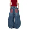 Diseño de Patchwork de Corte Estrecho, Jeans Sueltos de Cintura Alta que Favorecen la Figura, Pantalones Rectos Versátiles de Ajuste Delgado en Azul Vintage, Caídos para Mujer