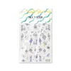 Pegatinas para Uñas de Porcelana Azul y Blanco Nuevas, Versátiles y Hermosas Sky al por Mayor con Textura Metálica Dorada y Plateada Pegatinas Adhesivas para Uñas