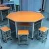Mesa Hexagonal Escolar Escritorio Hexagonal para Computadora Fabricante Mesa Modular para Salón de Clases Mesa de Lectura de Ciencias Sala de Microcomputadoras Mesa Hexagonal