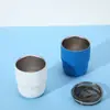 Taza de Acero Inoxidable 304 de Alto Aspecto, Doble Pared, Paso Mini con Tapa, Termo Aislante para Viaje, Taza de Café para Exteriores, para Llevar