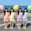 Conjunto casual de dos piezas para niñas de estilo dulce, sin mangas y shorts, nuevo para el verano de 2026, transpirable, cómodo, para estar en casa