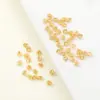 Jingde Jewelry Cobre Banhado a Ouro 18K Alta Retenção de Cor Contas Espaçadoras Pequenas de Formato Irregular Acessórios para Joias DIY