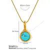 Aretes Semircírculo con Goteo de Aceite Fan Ye, Elegante Collar de Perlas de Agua Dulce Turquesa Azul, Set de Commuter con Piedra Ojo de Tigre Chapado en Oro de 18K