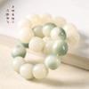 Pulsera de cuentas de Buda con placa de descompresión de color Dunhuang suave con giro manual de raíz de Bodhi de jade blanco degradado para hombres y mujeres