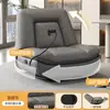 Sillón sofá individual, sofá cápsula espacial, sofá reclinable eléctrico giratorio para sala de estar, mecedora multifuncional de cuero WY