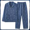 Pijama Masculino Primavera e Outono Sanduíche Espessado Quente Outono e Inverno Manga Longa Algodão Fino Inverno Roupas de Casa tamanho plus