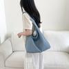 Bolsa Jeans Simples Estilo Coreano 2025 Feminina Grande Capacidade Artística Combina com Tudo Ombro Único Axilar Bolsa Tote Casual de Tecido