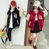 Ropa exterior de primavera para niñas 2026 nuevo estilo chaqueta de primavera y otoño de moda para niñas mayores, chaqueta de béisbol con bloques de color de otoño