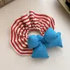 Scrunchie Listrado Preenchido com Algodão Laço 3D Estilo Novo Daetongmen Coreano Acessório de Cabelo Fofo Brincalhão Elástico para Cabelo