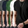 5 Piezas, Camiseta de Algodón de Manga Corta, Camiseta Casual Clásica de Color Sólido con Cuello Redondo de Manga Corta, Camiseta Unisex para Hombre y Mujer