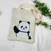 Bolsa de Tricô Ins Desenho Panda Feminina Moda para Carregar na Mão Grande Capacidade Bolsa de Ombro Bolsa Transversal Bolsa