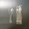 Cuchara de Sopa de Plástico Cristal, Fruta enlatada, Gachas de Nido de Pájaro, Vajilla Desechable para Postre para Llevar, Cuchara Pequeña Desechable, Empaquetada Individualmente
