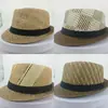 Sombrero de paja con logo personalizado y ala pequeña, sombrero de playa para viajes de vacaciones, sombrero jazz bordado, sombrero de paja parasol de verano