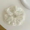 Scrunchie da Moda com Acabamento em Renda, Elástico de Cabelo Elegante e Estiloso, Acessório de Cabelo de Luxo, Scrunchie Fresco e Simples para Rabo de Cavalo