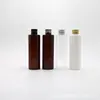 200 ml Tapa de Aluminio de Hombro Plano Botella de Plástico Botella PET Botella Separadora de Agua Cosmética Botella Lew Pura Botella de Plástico Botella para Gel de Ducha