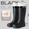 Botas de lluvia casuales impermeables, elásticas, para todas las estaciones, impermeables y antideslizantes, con forro de polar, estilos de media pantorrilla y alta para mujer para el invierno
