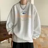 Moletom vermelho vinho Masculino Inverno oversized Sem Capuz Roupas Primavera e Outono 2024 Nova Marca de Moda Jaqueta Pesada Americana
