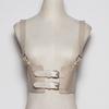 Top Cubre Cintura de Calle Moda Femenina Cintura Adelgazante Chaleco de Cuero Pui Chaleco Accesorios de Moda