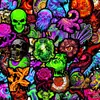 50 Pegatinas Fluorescentes de Estilo Gótico de Terror con Calaveras, Demonios, Animales y Diseños Únicos de Moda para Patinetas