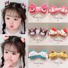 Clipes Pequenos de Gatinho com Orelhas de Desenho Animado Sanrio para Crianças, Presilha Fofa para Cabelo de Bebê, Presilha para Franja, Acessórios de Cabelo Venda por Atacado
