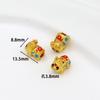 Joyería Antigua de Oro con Aceite Goteante Accesorios Flor de Loto Paz y Alegría Cuentas Separadas Pulsera Hecha a Mano DIY Joyería Cuentas Sueltas D145