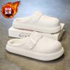 Zapatos Birkenstock Personalizados para Hombre para Usar en Casa en Invierno, Zapatos Gruesos de Algodón, Pantuflas Cálidas de Terciopelo para Pareja, de Dedo a Dedo
