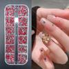 Decorações de Nail Art Mini Unha Cor Branca Tamanho Pequeno Ponta Redonda Diamante Champagne Super Brilhante Acessórios para Unhas