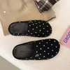 Zapatos Casuales Retro de Lunares con Suela Gruesa, Medio Abiertos para Mujer 2026 Nuevo Otoño Versátiles Estilo Francés Plataforma Exterior Zapatillas de Punta Cerrada