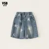 Pantalones Casuales de Verano para Niños Yingsibo Pantalones de Cinco Puntos para Niños Estampado de Estrellas Modernos Frescos Pantalones Cortos para Niños Pantalones para Niñas