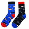 Calcetines de Algodón para Hombre con Múltiples Logos, Calcetines para Pie Izquierdo y Derecho, Estampados de Animales, Hechos a Mano, Sin Costuras, Antideslizantes