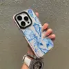 Funda para Teléfono de Concha Estilo Océano Hawaiano para Iphone17 Flor Azul Apple 18Pro Funda Suave Transparente Todo Incluido