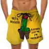 Pantalones de Playa para Hombre Divertidos Estampado 3D de Pavo de Pascua Bañador Plátano Burlón Pantalones Cortos Casuales Europeos y Americanos