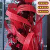 Tiras de Bambu Macias Arte Floral Tingidas Tiras de Bambu Vermelhas Tiras de Bambu Hotel Casamento Decoração Adereços Design