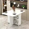 Mesa de Comedor Plegable para el Hogar Apartamento Pequeño Rectangular Extraíble con Ruedas Ultra-Delgada Multifuncional para Comedor Dormitorio