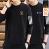 Moletom Masculino Gola Redonda 380g, Novo Produto de Inverno, Modelagem Solta, Forrado com Fleece, Manga Longa, Pulôver, Camiseta Básica Versátil