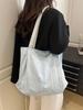 Bolsa Tote de Lona Cor Sólida para Mulheres, Grande Capacidade, Bolsa de Estilo Novo, Bolsa de Ombro Versátil Moda Retrô Outono, Bolsa para Trabalho e Deslocamento