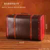 Maleta Vieja de Cuero Estilo Británico Maleta de Mano Estilo Europeo Maleta de Viaje Caja de Almacenamiento Maleta de Equipaje Maleta de Mano Accesorio Decorativo